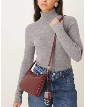 Mango Bandolera Con Charm De - Gris