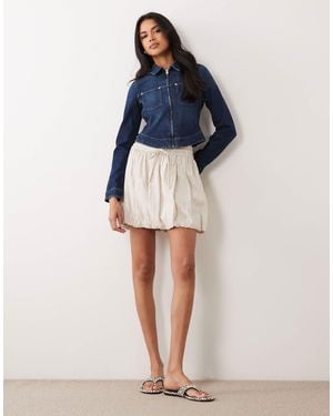 ASOS Linen Blend Bubble Mini Skirt - Blue