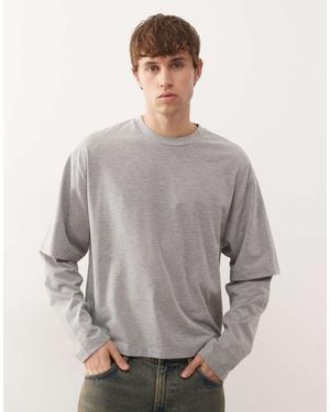 Collusion Double Layer T-Shirt - Grey
