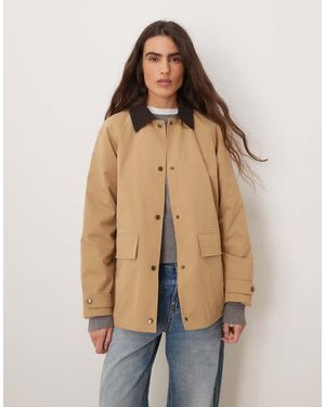 Jdy Chaqueta Marrón Claro De Estilo Campero Con Solapas De Pana De - Neutro