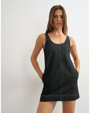 TOPSHOP A-Line Scoop Mini Dress - Black