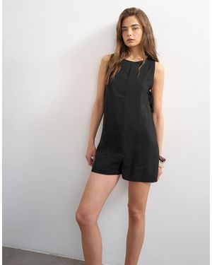 TOPSHOP Chuck On Boxy Playsuit - Black