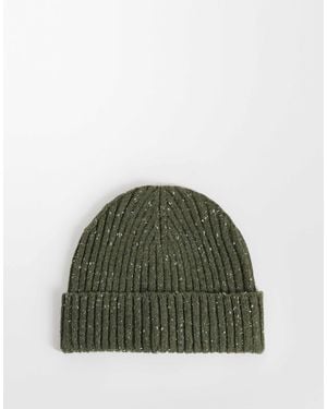 ASOS Melierte rippstrick-mini-beanie - Grün