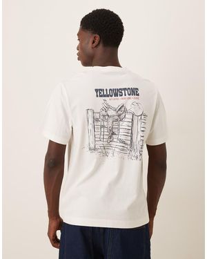 Abercrombie & Fitch Camiseta Blanca Con Gráfico De Estilo Wéstern De - Neutro