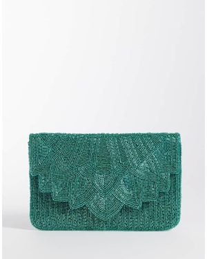 True Decadence Envelop Clutch Met Versiering - Groen