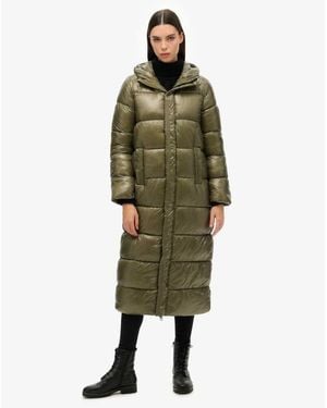 Superdry Xpd Sports Longline Puffer Coat - Green