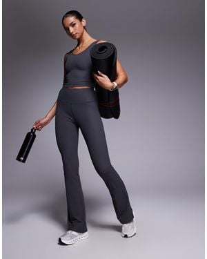 4505 Soft Touch Rib Slim Kick Yoga Legging - Blue