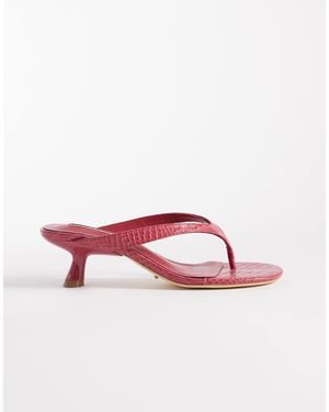 Tony Bianco Krista Kitten Heel Toe Thong Sandals - Red