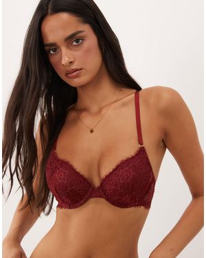ASOS Tyla Eyelash Lace Moulded Bra - Brown