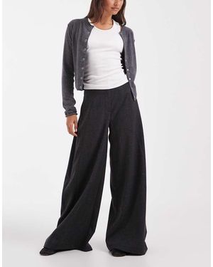 ASOS Superwijde Broek Met Wollook - Wit