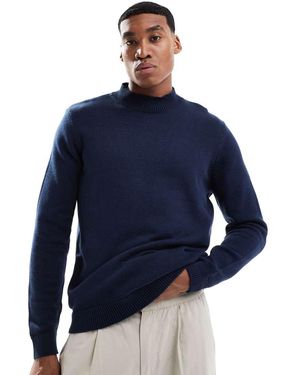 ASOS Midweight Knitted Turtle Neck Jumper - Blue