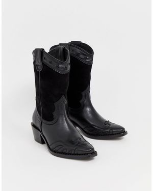 Buffalo London Gerda Western Cowboy Boots - Black