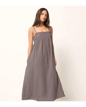 PixieGirl Petite Cheesecloth Maxi Dress - Brown