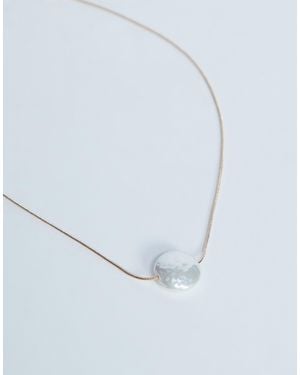 TOPSHOP Farley Dainty Choker Necklace With Pearl Pendant - White