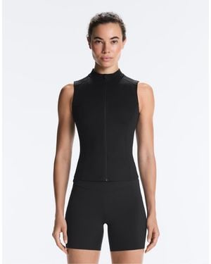 Oysho Sleeveless Zip T-shirt - Black