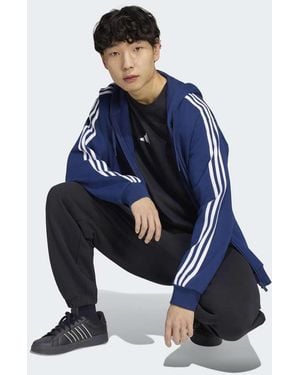 adidas Originals Essentials 3-Stripes French Terry Full-Zip Hoodie - Blue