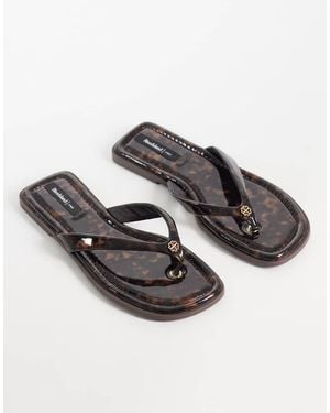 River Island Sandalias Efecto Carey Con Detalle De Metal - Gris