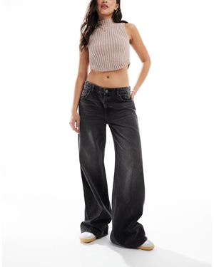 Pull&Bear Low Rise Oversized baggy Jeans - Black