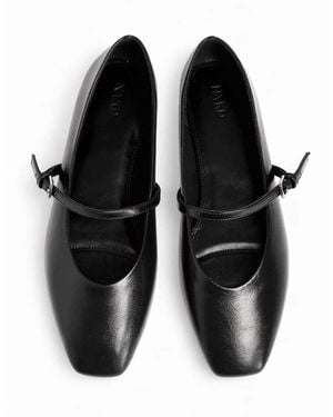 NA-KD Strap Detail Ballerinas - Black