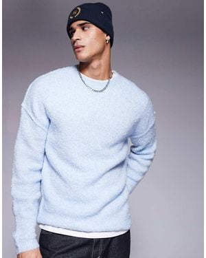 ASOS Relaxed Knitted Boucle Jumper - Blue