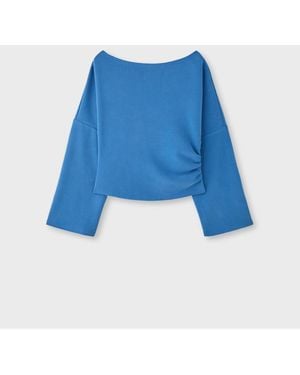 Stradivarius Asymmetric Cropped Sweatshirt - Blue