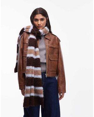 ASOS Fluffy Knit Scarf With Wool - Red