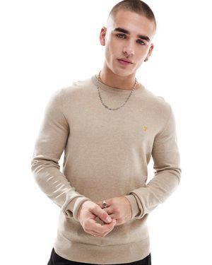 Farah Mullen Pullover Knitted Sweater - Natural