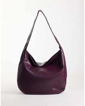 ASOS Slouchy Grainy Scoop Tote - Purple
