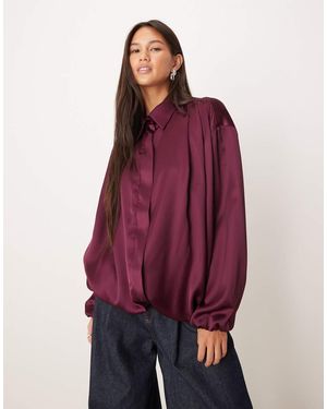 ASOS Bubble Hem Bomber Jacket - Red