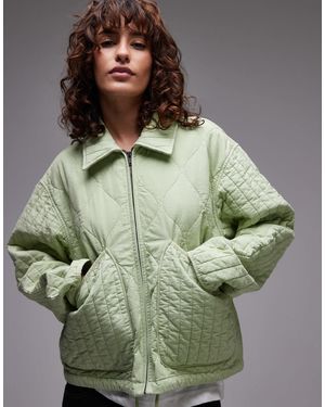 TOPSHOP – leichte gesteppte freizeitjacke - Grün