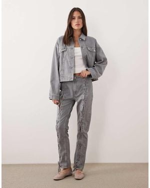 ASOS Vaqueros Grises De Corte Recto Estilo Años 90 Con Cordones De (Parte De Un Conjunto)