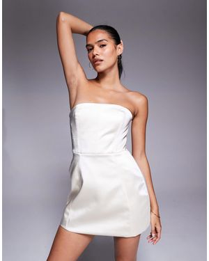 Oh Polly Haisley Structured Bandeau Mini Dress - White