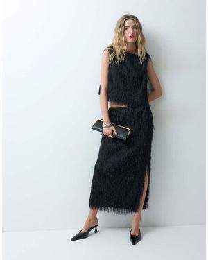 ASOS Pluizige Maxirok - Zwart