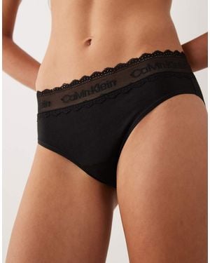 Calvin Klein Bikinibroekje Van Katoen En Kant - Zwart