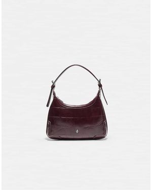 Stradivarius Borsa A Spalla Mini Effetto Coccodrillo - Viola