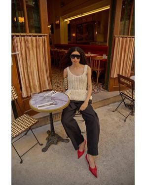 ARRANGE Wylder Tailored High Waist Wide Leg Trousers - White