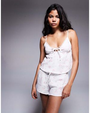 Boux Avenue Vintage Floral Print Cheesecloth Cami And Short Set - White