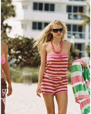 Roxy X juicy couture - combishort bandeau à rayures - Vert