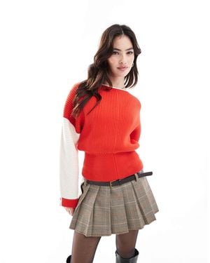 French Connection Drop Shoulder Sweater - Red