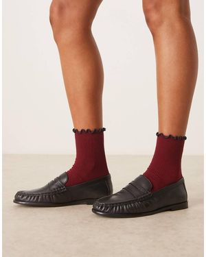 ASOS Calcetines Tobilleros Con Volantes De -Rojo - Marrón