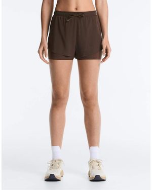 Oysho 2-in-1 Light Touch Shorts - Brown