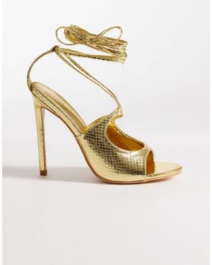 Public Desire Kaida Strappy Heeled Sandals - Metallic