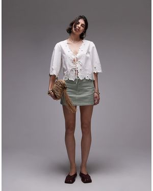 TOPSHOP Floral Cutwork Bed Jacket - Grey