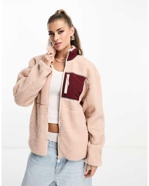Ellesse Chaqueta Claro Con Cuello Alzado De Borreguito Martucci De - Rosa