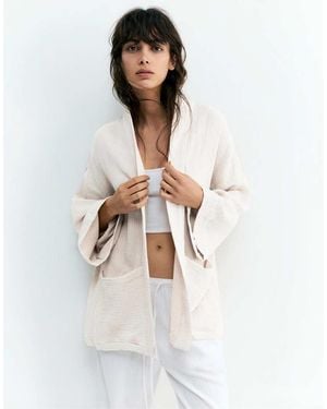 Pull&Bear Crepe Kimono - White