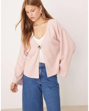 ASOS Supersoft Wide Sleeve Hardware Detail Cardigan - Blue