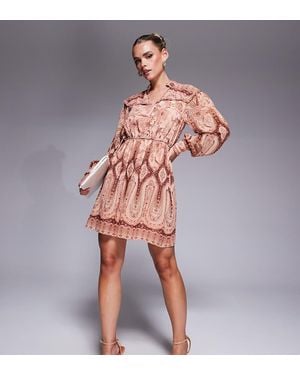 Forever New Vestito Corto A Balze A Fiori Misti - Rosso