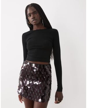 ASOS Mehrlagiger pailletten-minirock - Braun