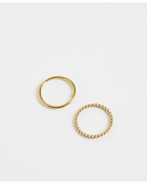 ASOS Waterproof Stainless Steel Multipack Of Stacking Rings - Metallic