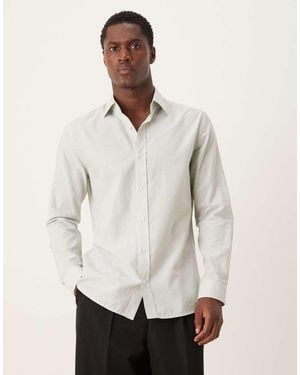 Mango Premium 100% Cotton Striped Shirt - Natural